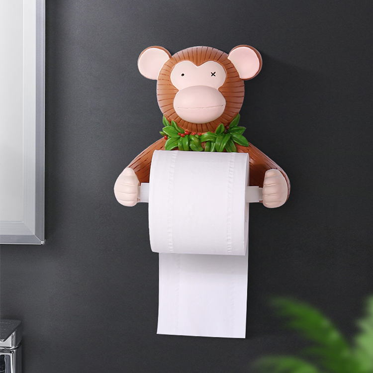 Home Decorating Cartoon Animal Monkey Shaped Roll Paper Bathroom Display Tissue Holder